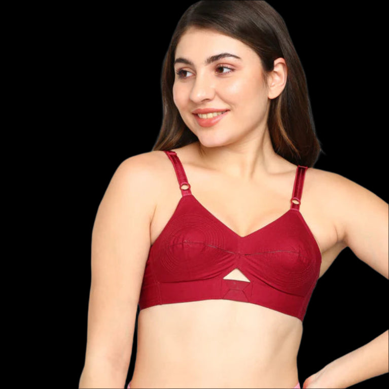 Round Stich Single Layered Cotton Bra