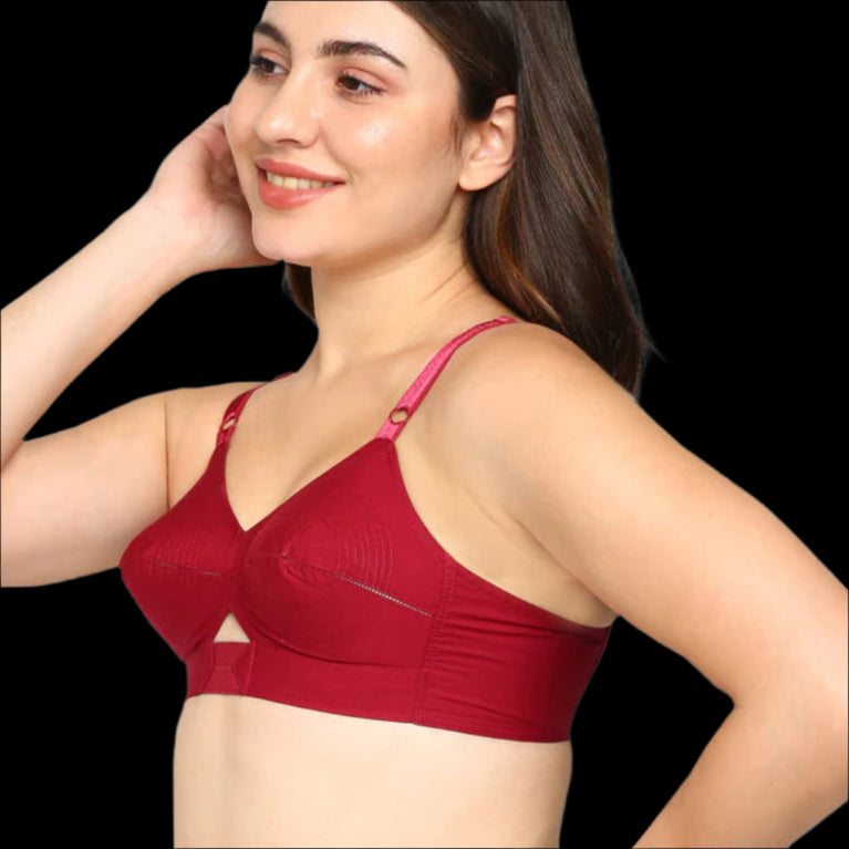 Round Stich Single Layered Cotton Bra