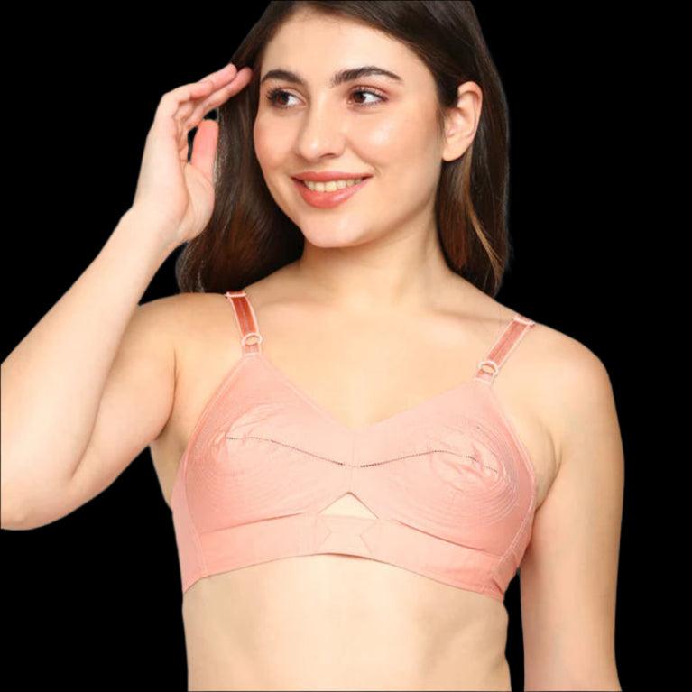 Round Stich Single Layered Cotton Bra