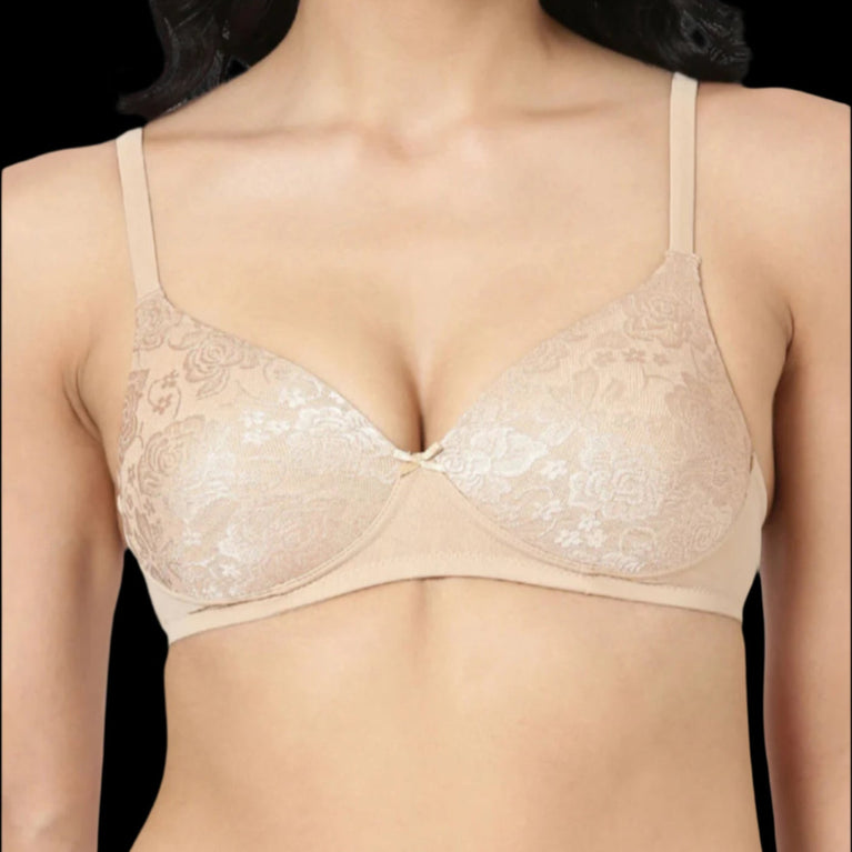 Lace Covered Lightly Padded Bra