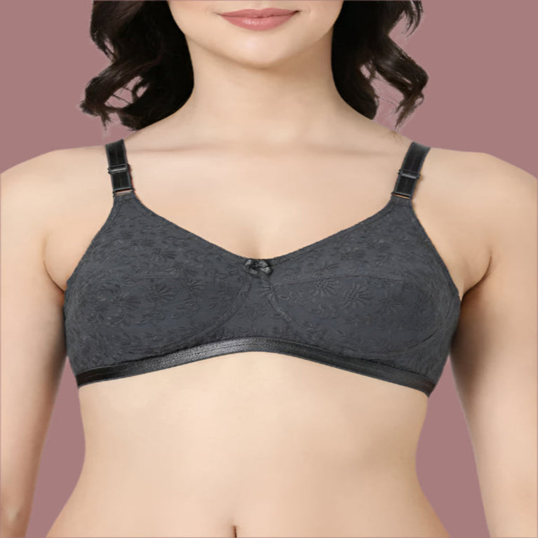 Double Layered Hakoba Material Bra