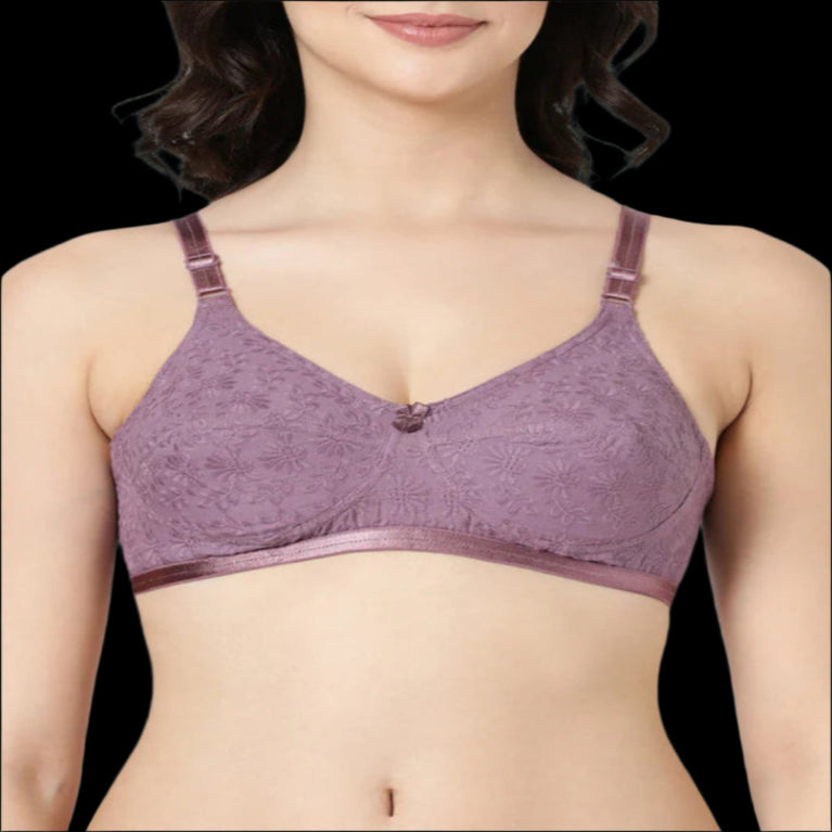 Double Layered Hakoba Material Bra