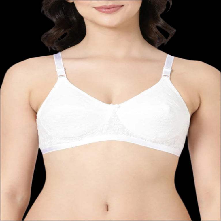 Double Layered Hakoba Material Bra