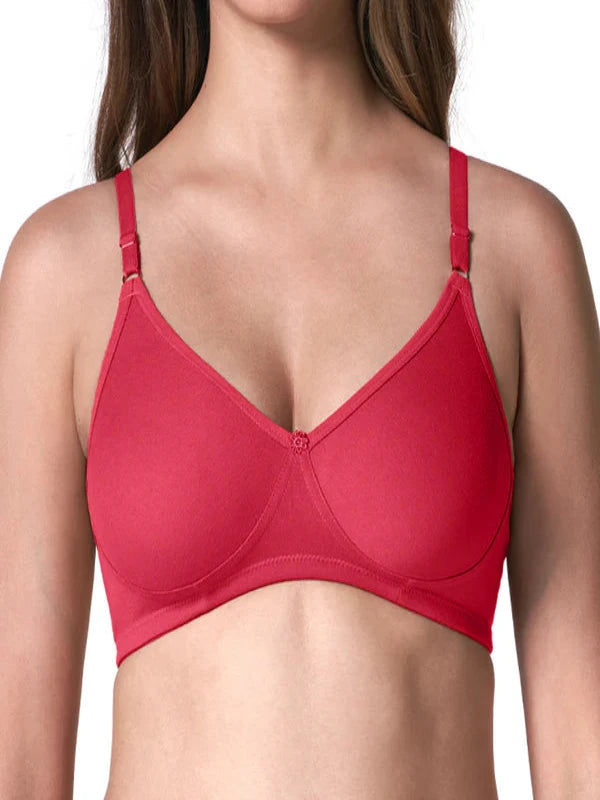 Women's Everyday T-Shirt Bra with Molded Cups,Non Padded and Non Wired,Cotton-Polyester Fabric -Perfect for Uniforms and Casual Wears_Lara