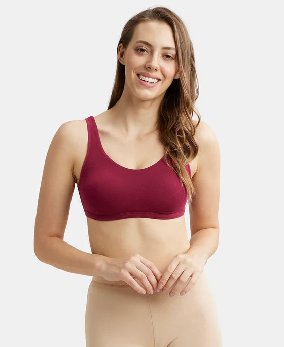 Super Combed Cotton Elastane Stretch Slip On Lounge Bra With Stay Fresh Treatment (1550)