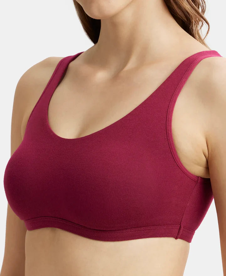 Super Combed Cotton Elastane Stretch Slip On Lounge Bra With Stay Fresh Treatment (1550)