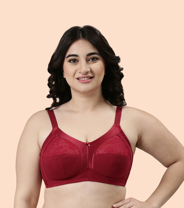 Enamor Fab-Cool A014 Super Contouring M-frame Full Support Cotton Bra for Women- Full Coverage, Non Padded and Wirefree - Skin