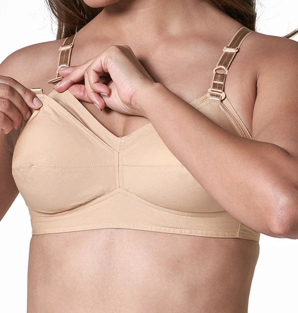 Women's Seamed, Double Layered Full Coverage, Non Wired Non Padded, 100% Cotton, Dropdown Cup, Back Closure, Maternity Bra  Mercy SSU