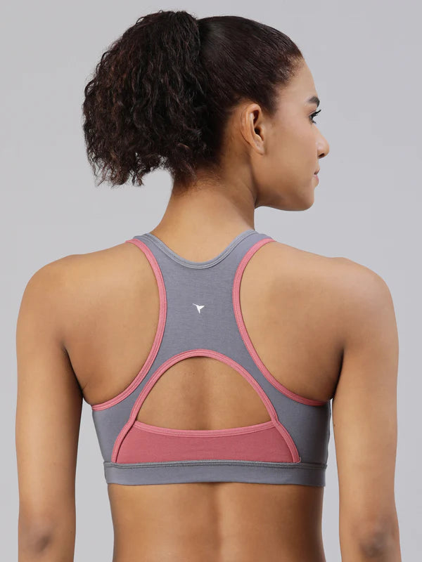 Medium Impact Sports Bra with Removable Pad - Workout Bra