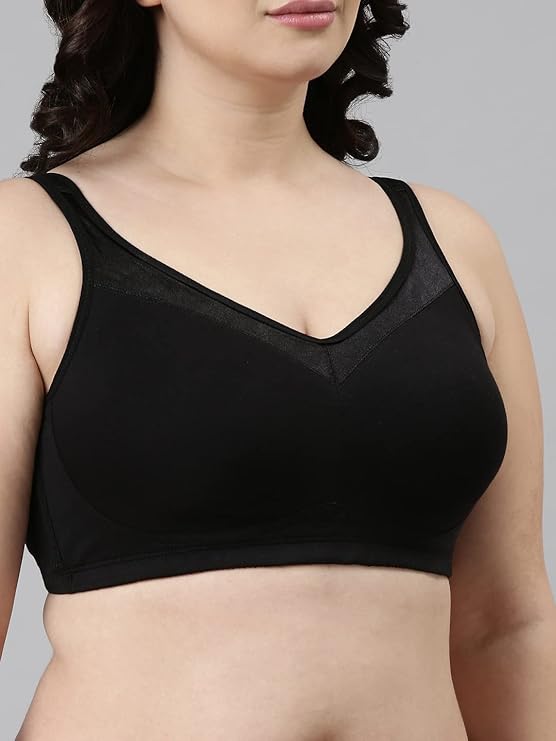 Enamor A112 Smooth Super Lift Classic Full Support Cotton Plus Size Bra for Women- Full Coverage, Non Padded and Wirefree