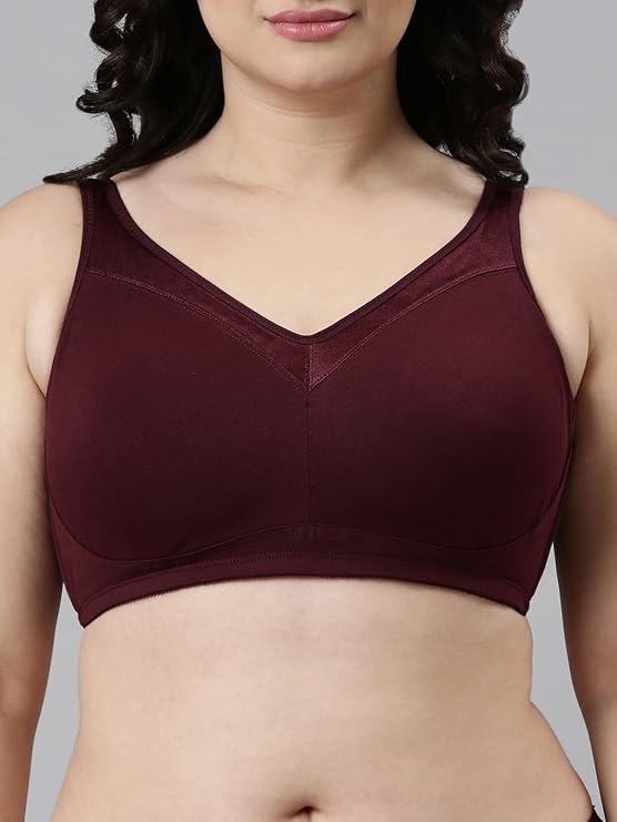 Enamor A112 Smooth Super Lift Classic Full Support Cotton Plus Size Bra for Women- Full Coverage, Non Padded and Wirefree