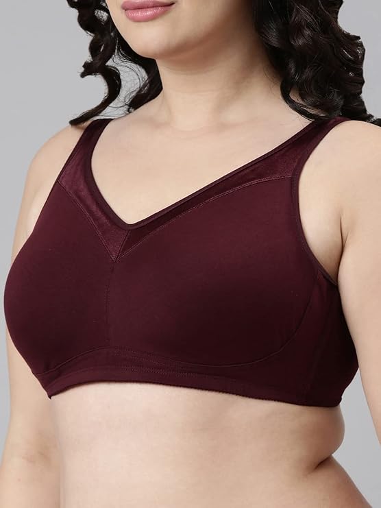 Enamor A112 Smooth Super Lift Classic Full Support Cotton Plus Size Bra for Women- Full Coverage, Non Padded and Wirefree