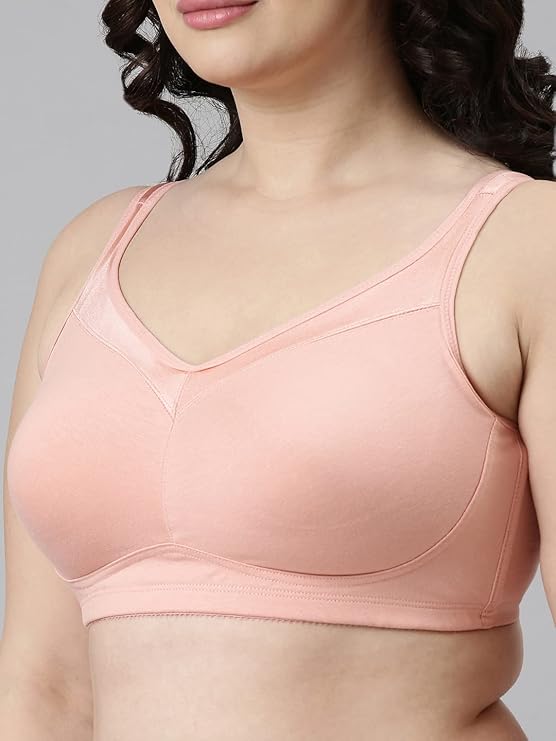 Enamor A112 Smooth Super Lift Classic Full Support Cotton Plus Size Bra for Women- Full Coverage, Non Padded and Wirefree