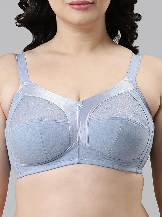 Enamor Fab-Cool A014 Super Contouring M-frame Full Support Cotton Bra for Women- Full Coverage, Non Padded and Wirefree - Skin