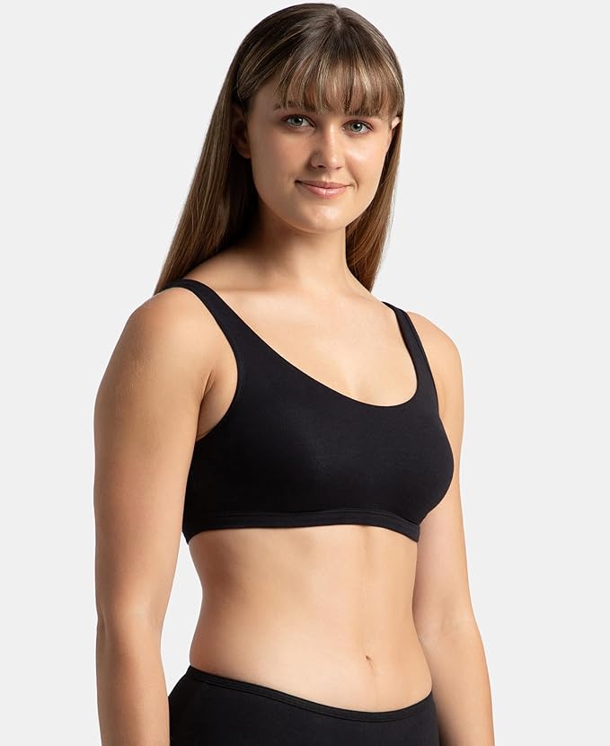 Super Combed Cotton Elastane Stretch Slip On Lounge Bra With Stay Fresh Treatment (1550)