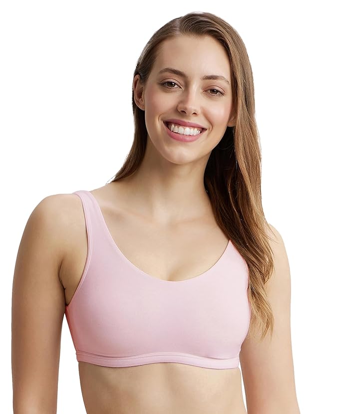 Super Combed Cotton Elastane Stretch Slip On Lounge Bra With Stay Fresh Treatment (1550)