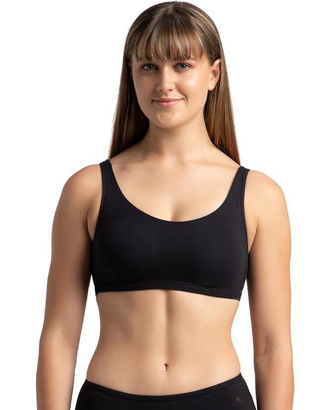 Super Combed Cotton Elastane Stretch Slip On Lounge Bra With Stay Fresh Treatment (1550)