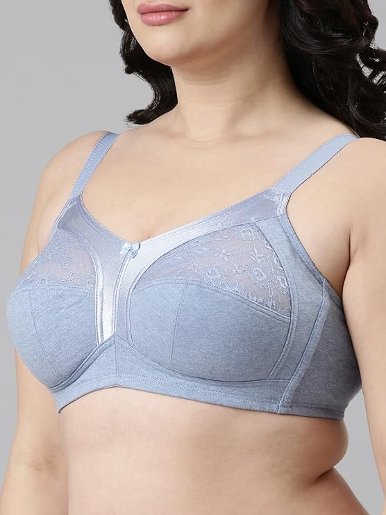 Enamor Fab-Cool A014 Super Contouring M-frame Full Support Cotton Bra for Women- Full Coverage, Non Padded and Wirefree - Skin