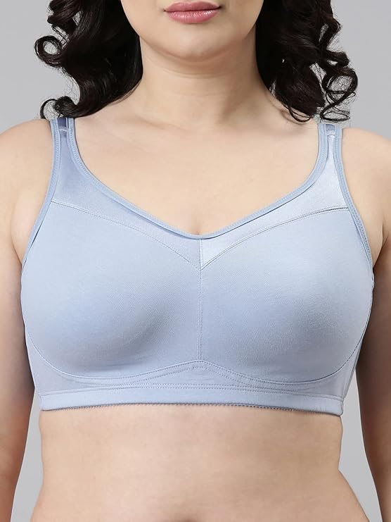 Enamor A112 Smooth Super Lift Classic Full Support Cotton Plus Size Bra for Women- Full Coverage, Non Padded and Wirefree