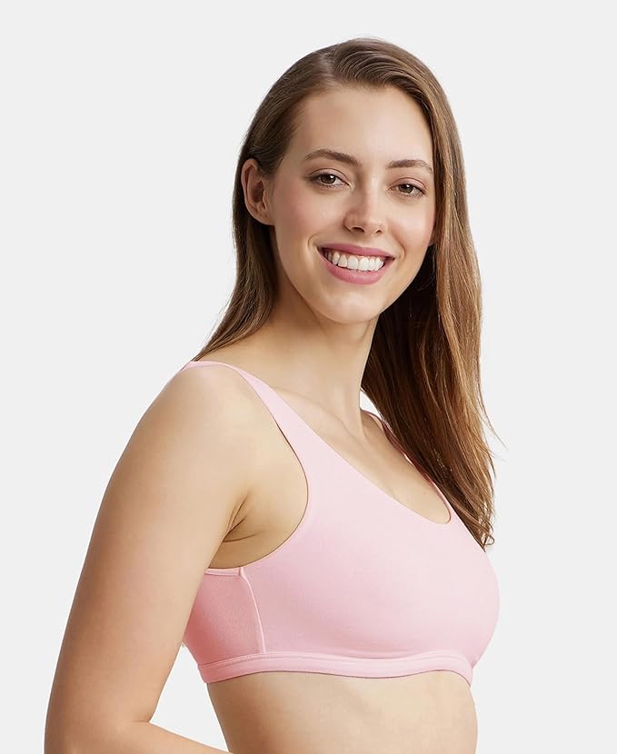 Super Combed Cotton Elastane Stretch Slip On Lounge Bra With Stay Fresh Treatment (1550)