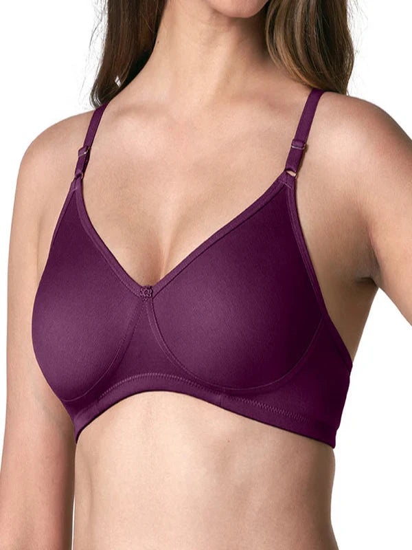 Women's Everyday T-Shirt Bra with Molded Cups,Non Padded and Non Wired,Cotton-Polyester Fabric -Perfect for Uniforms and Casual Wears_Lara