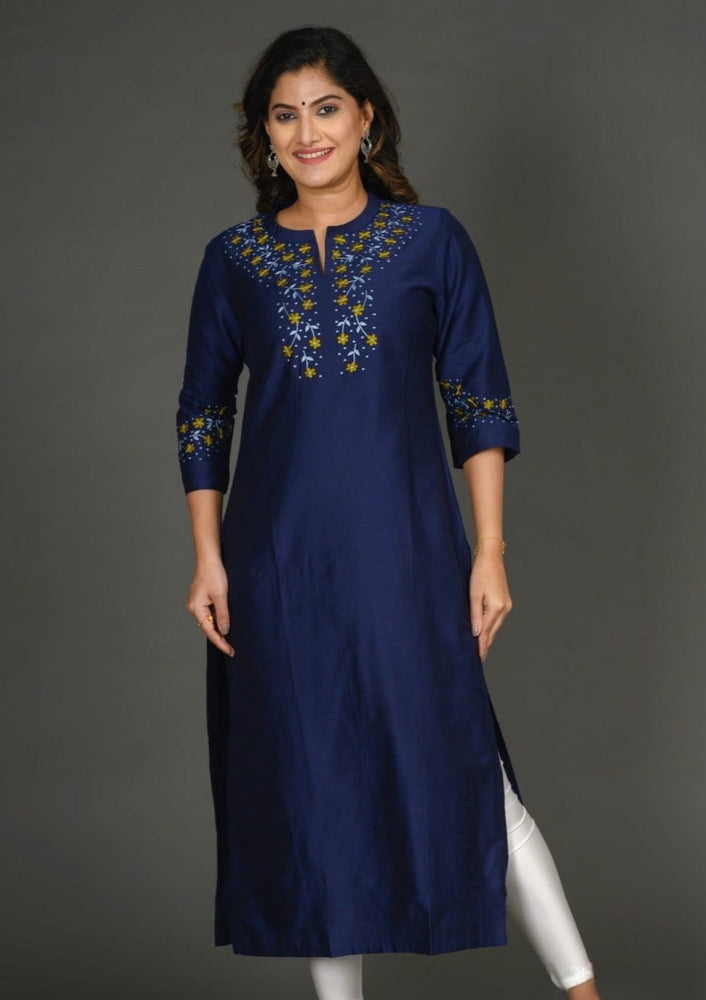 Blue Embroidered Kurta