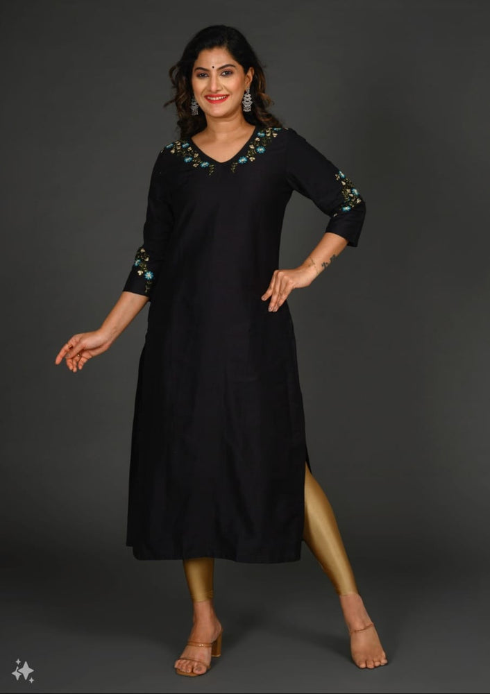 Midnight Elegant embroidered Kurta