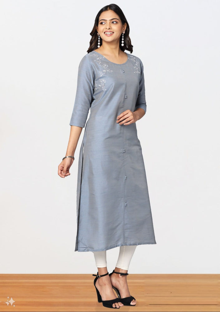 Silver Elegance Embroidered Kurta