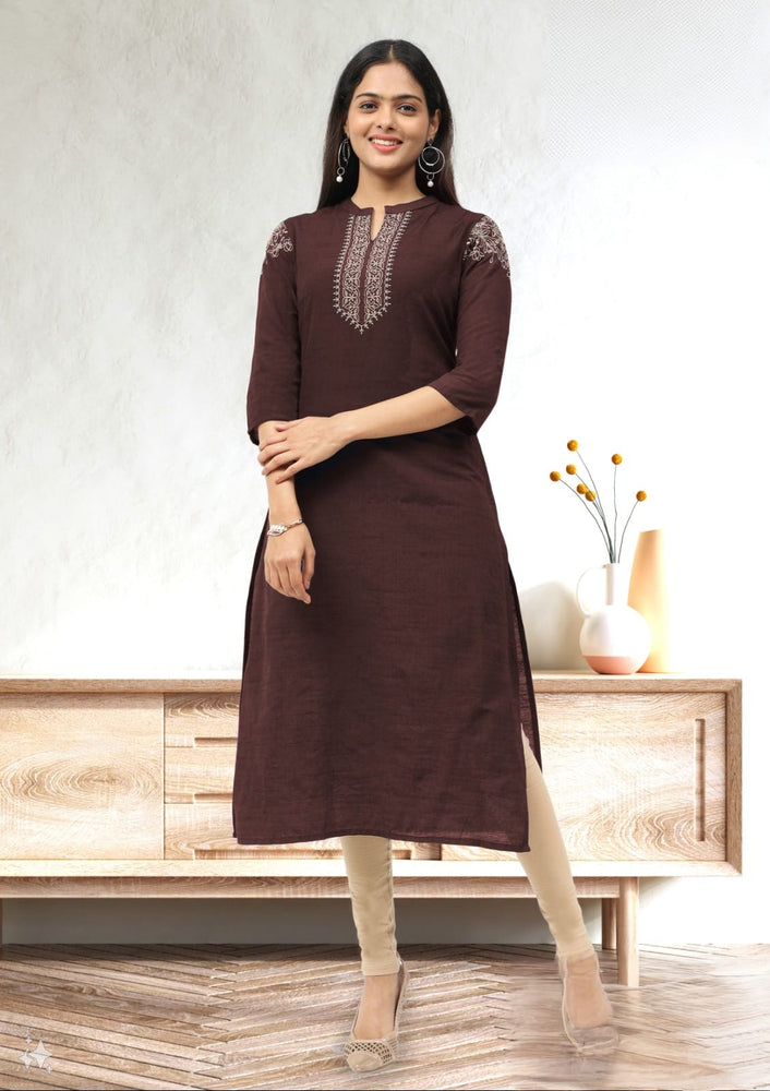 Mocha Mirage Embroidered Kurta