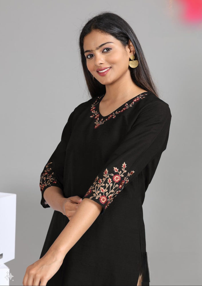 Mystic Midnight Sparkle Embroidered Kurta