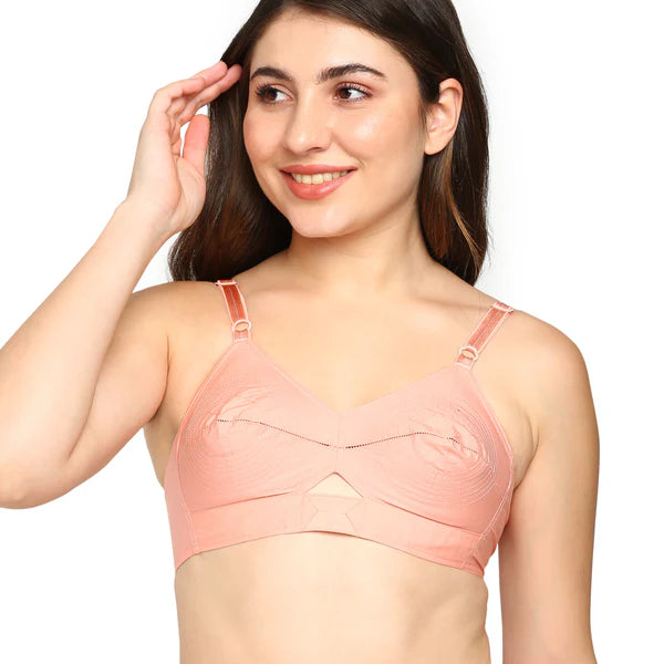 Round Stich Single Layered Cotton Bra