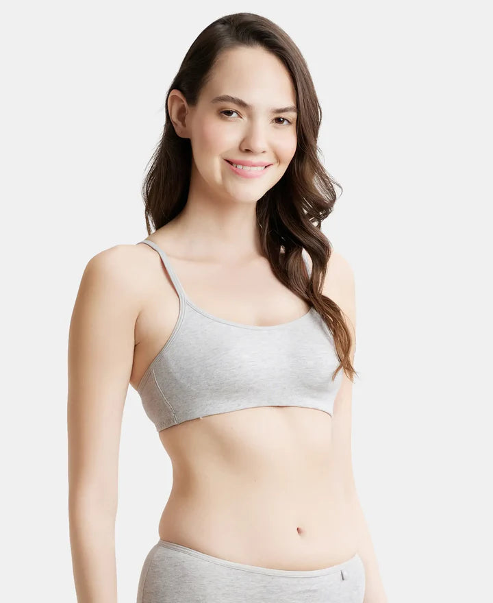 Wirefree Non Padded Super Combed Cotton Elastane Stretch Full Coverage Beginners Bra