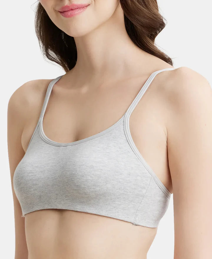 Wirefree Non Padded Super Combed Cotton Elastane Stretch Full Coverage Beginners Bra