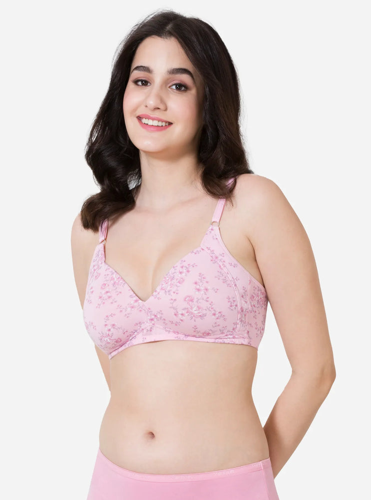 Padded Side Support Printed  bra