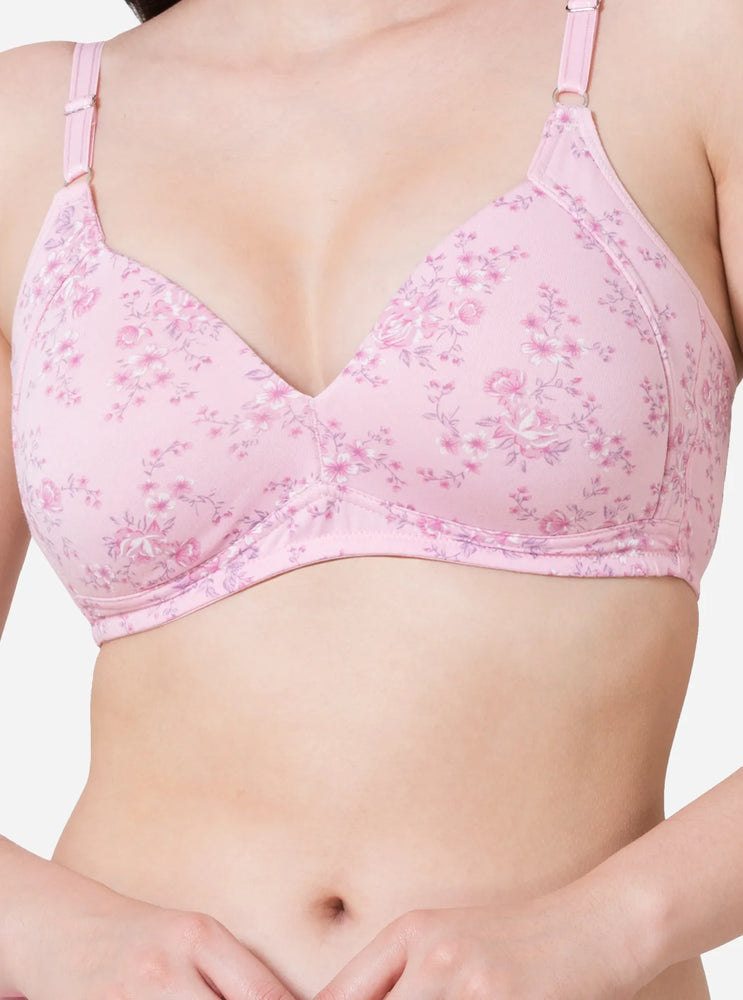 Padded Side Support Printed  bra