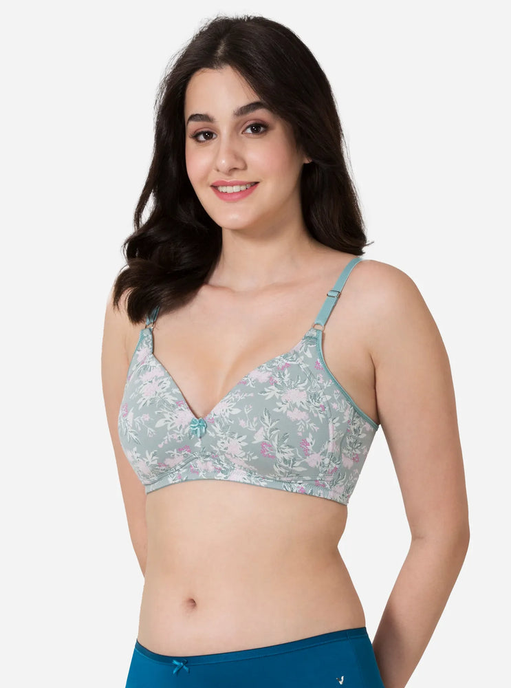 Padded Side Support Printed  bra